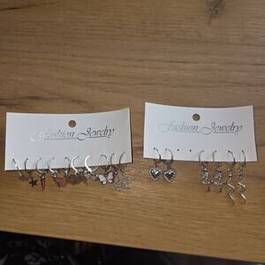 Silver Tone Fashion Jewelry Assorted Charms Earrings